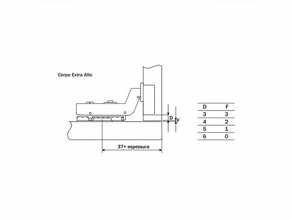 DOBRADIÇA C/ AMORTECEDOR CLIP-ON SUPER CURVA 4F - HARDT