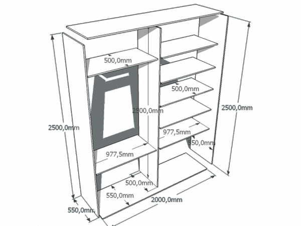 PAINEL 35 MDF BRANCO 15mm 1 LADO FITADO 2,74 x 0,35