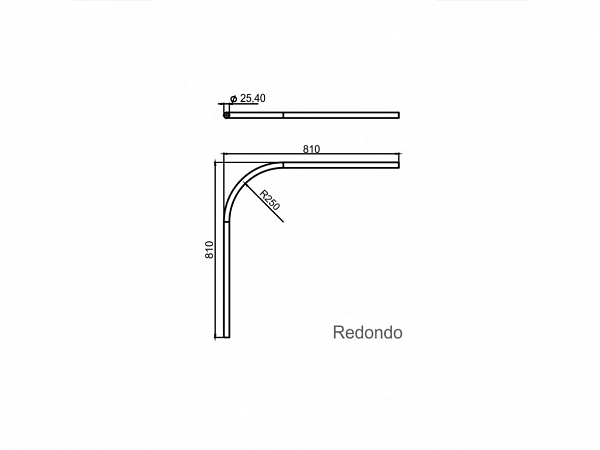 TUBO CABIDE CURVO REDONDO AÇO 1500mm CRO - BLASS