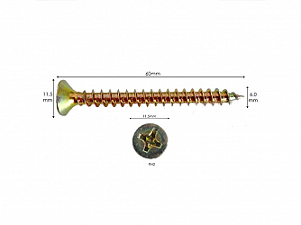 PARAFUSO ENCARTELADO 6 X 60mm C/ 20  UNIDADES
