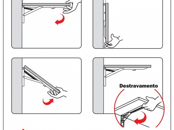 SUPORTE TAMPO RETRATIL 350MM BRANCO - HARDT