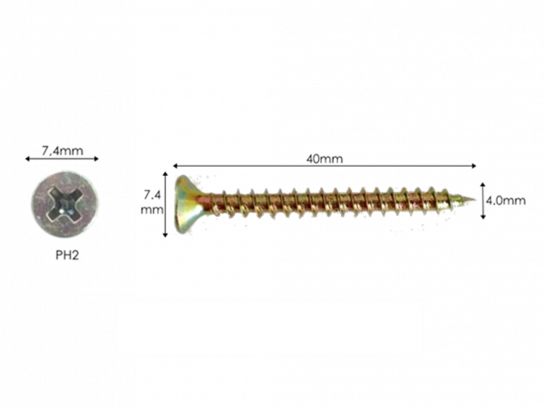 PARAFUSO ENCARTELADO 4 X 40mm C/ 50 UNIDADES