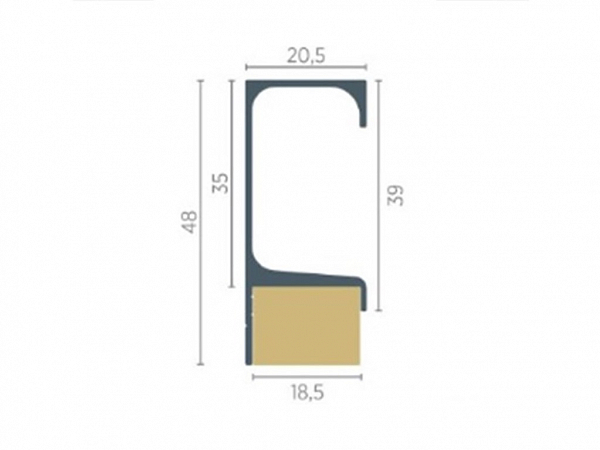 PUXADOR BARRA 18mm 3M ENCAIXE GOLA INOX RM086 - ROMETAL