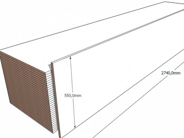 PAINEL 55 MDF BRANCO 15mm 1 LADO FITADO 2,74 x 0,55 - A