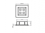 LUMINARIA LED QUAD. 40 x 40mm 4 LEDS LUZ FRIA CINZA - BLASS