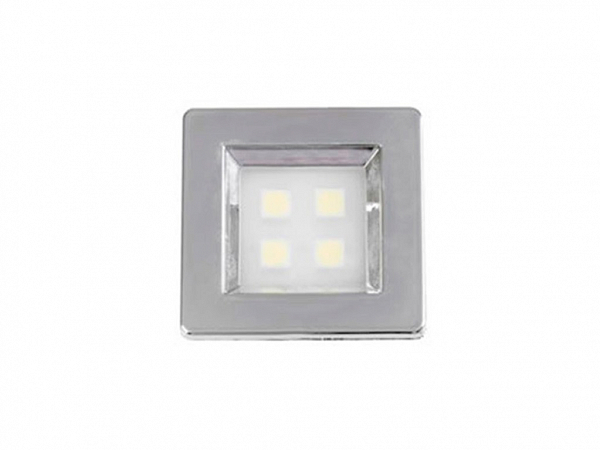 LUMINARIA LED QUAD. 40 x 40mm 4 LEDS LUZ FRIA CROMADA - BLASS