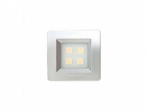 LUMINARIA LED QUAD. 40 x 40mm 4 LEDS LUZ FRIA CINZA - BLASS