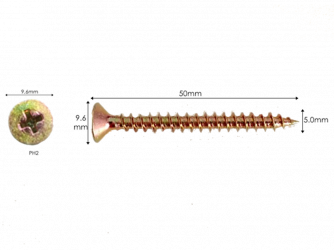 PARAFUSO ENCARTELADO 5 X 50mm C/ 20 UNIDADES