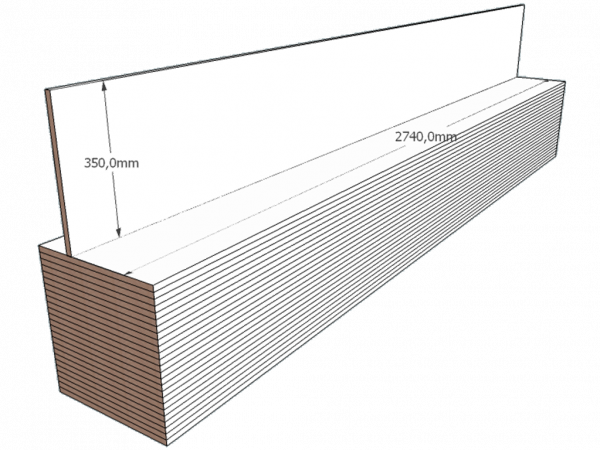 PAINEL 35 MDF BRANCO 15mm 1 LADO FITADO 2,74 x 0,35